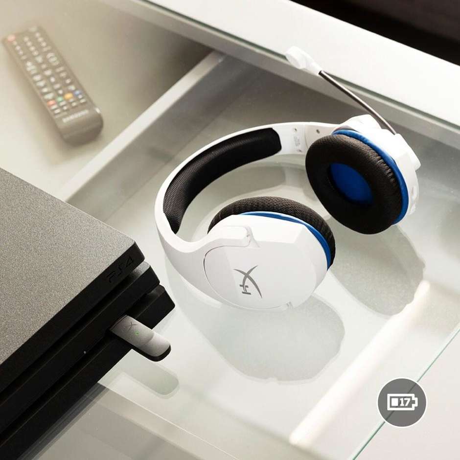 HyperX Cloud Stinger Core Cuffie da gaming Wireless Bluetooth Colore Bianco Blu