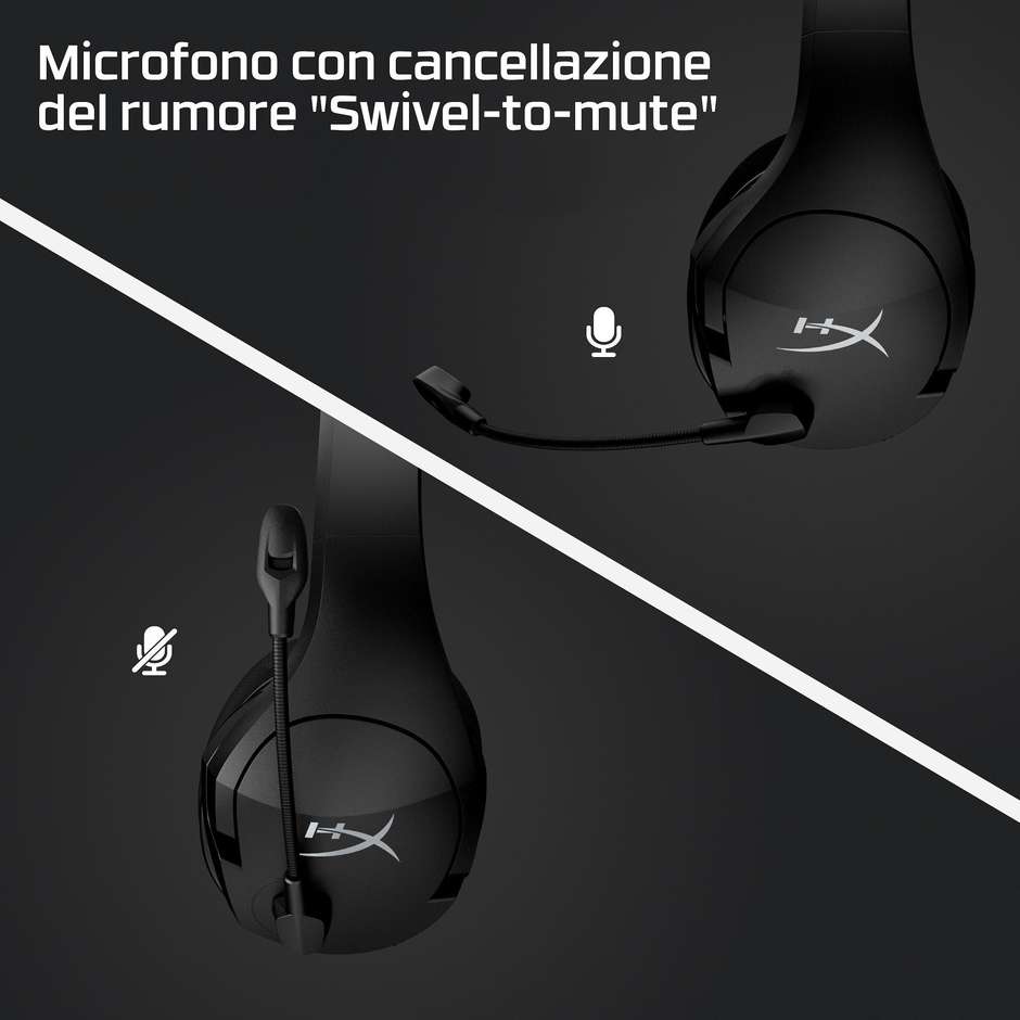 HyperX Cloud Stinger Core cuffie gaming wireless 2,4 GHz, surround virtuale 7.1, nere