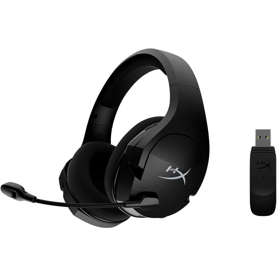 HyperX Cloud Stinger Core Wireless + 7.1 Cuffie Gaming Senza Fili 2.4 GHz Driver 40mm DTS Spatial Audio Microfono Mute Nero (4P4F0AA)