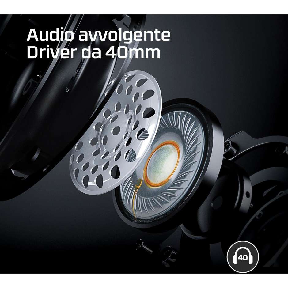 HyperX Cloud Stinger Core Wireless + 7.1 Cuffie Gaming Senza Fili 2.4 GHz Driver 40mm DTS Spatial Audio Microfono Mute Nero (4P4F0AA)