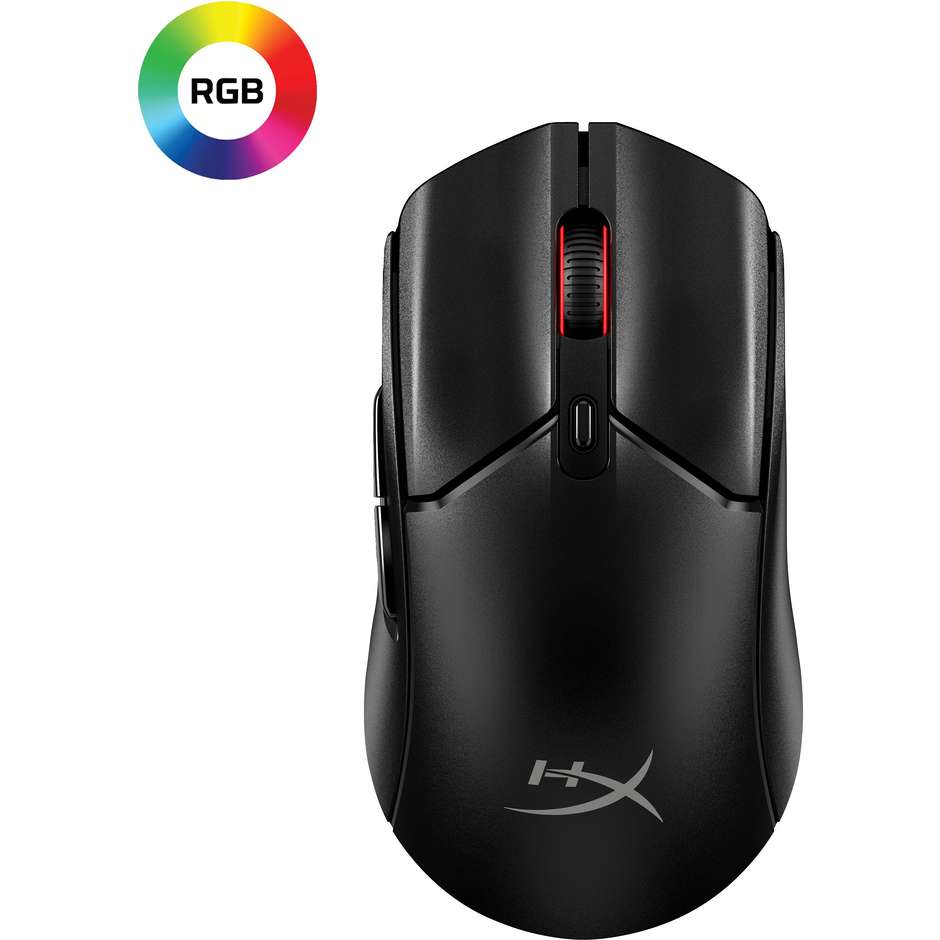 HyperX Pulsefire Haste 2 Core Wireless Mouse Gaming Ultraleggero 12000 DPI 6 Tasti Nero