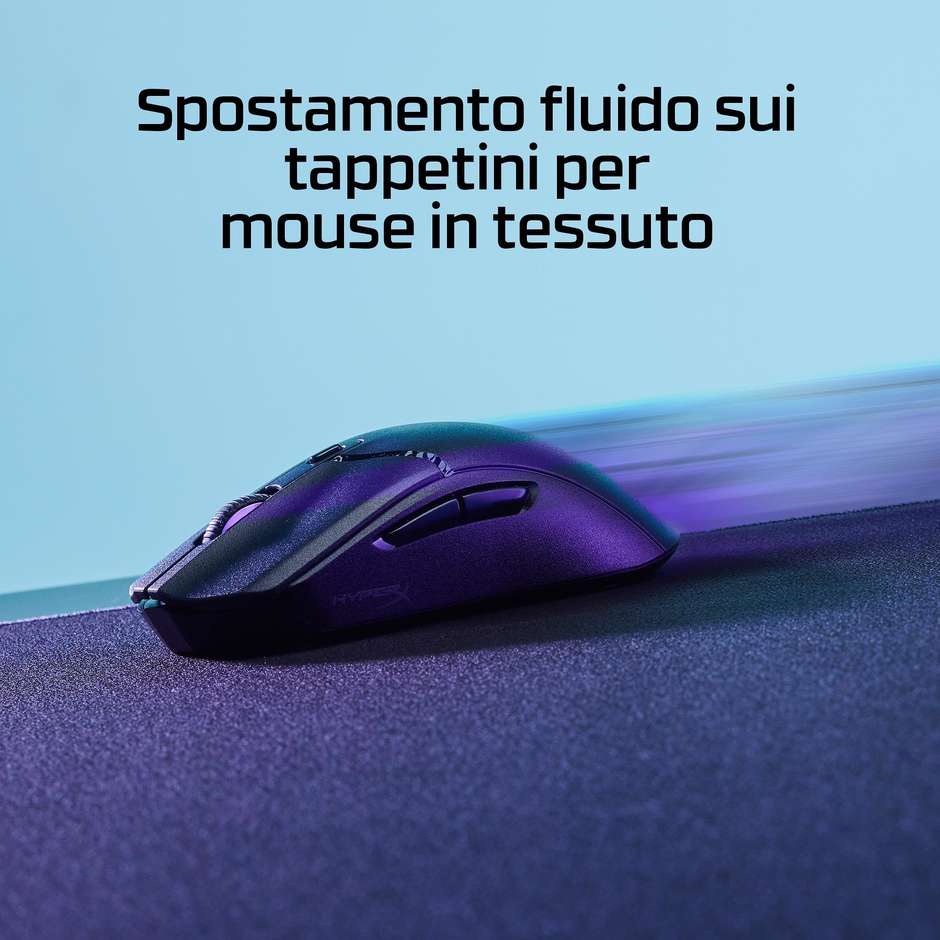 HyperX Pulsefire Haste 2 Core Wireless Mouse Gaming Ultraleggero 12000 DPI 6 Tasti Nero