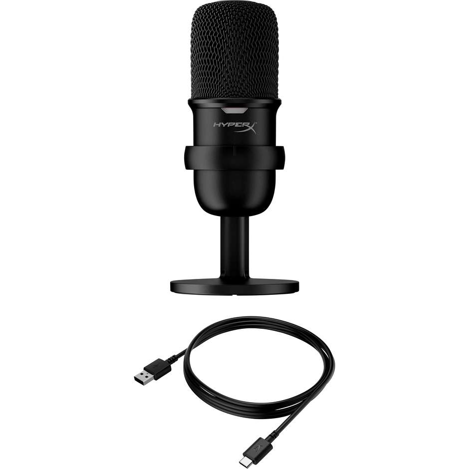 HyperX SoloCast Microfono USB a Condensatore Cardioide con Sensore Tap-to-Mute e Supporto Orientabile Nero (4P5P8AA)