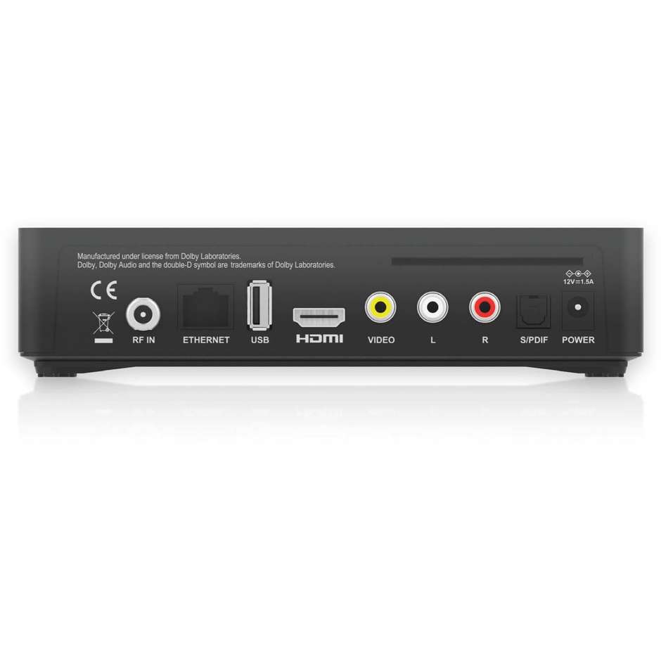 i-CAN S490 Decoder Digitale Satellitare tivùsat HD DVB-S2 HEVC Ethernet Nero