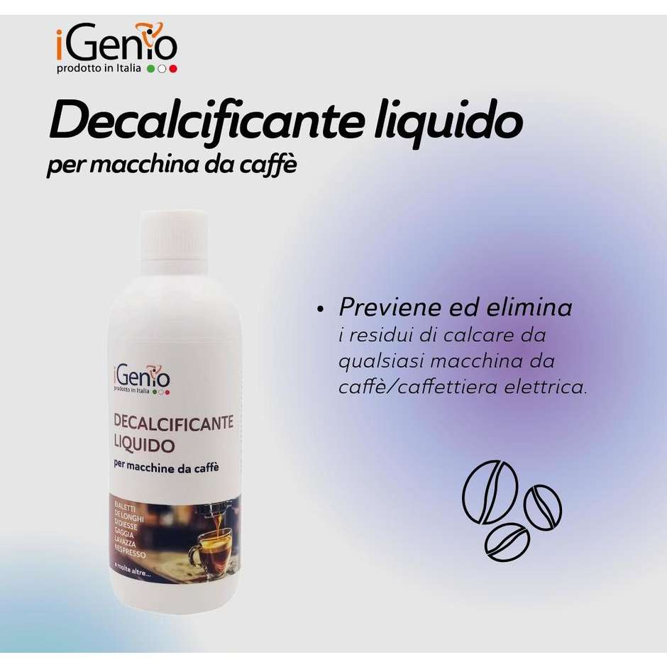 I-Genio 980 Disincrostante Liquido Universale Macchine da Caffè 500 ml