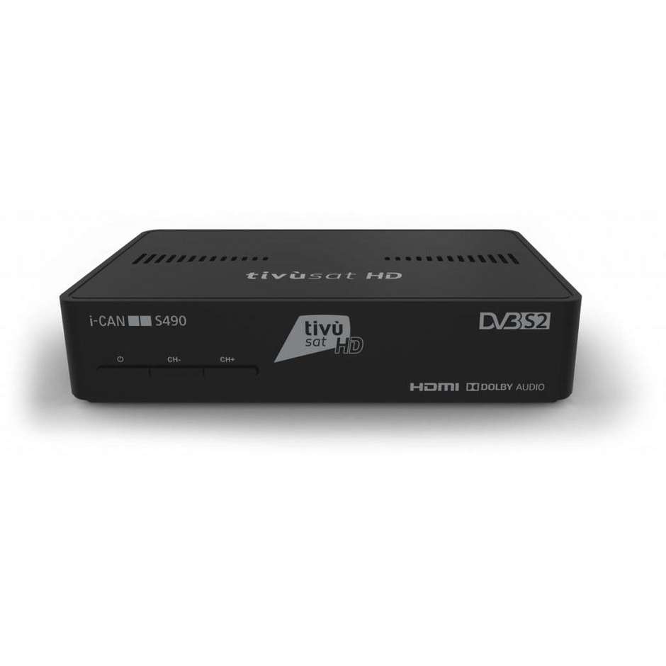 ICAN-ADB ICAN S490 SC Ricevitore Satellitare Digitale HD Tivusat Colore Black