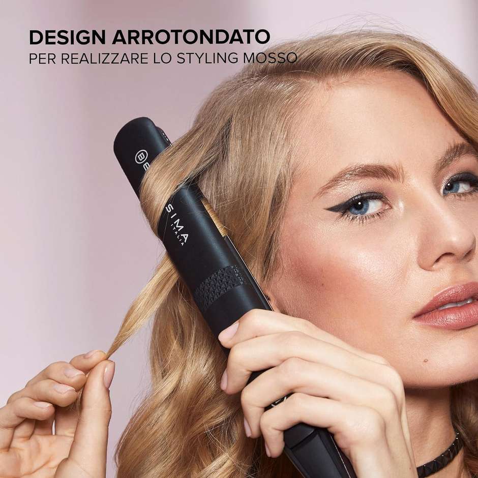 Imetec 11874 Piastra per Capelli 5 Temperature 150/230°C Colore Nero, Rosa