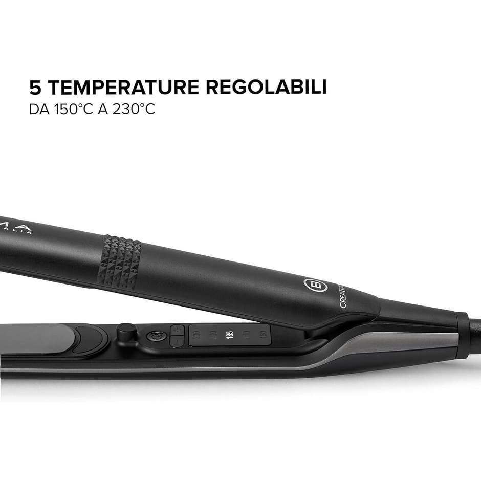 Imetec 11874 Piastra per Capelli 5 Temperature 150/230°C Colore Nero, Rosa