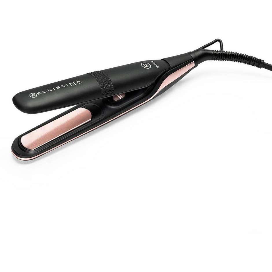 Imetec 11877 B-Mini Piastra Mini da Borsa e da Viaggio per Capelli corti Temperatura 200°C  Colore Nero, Rosa
