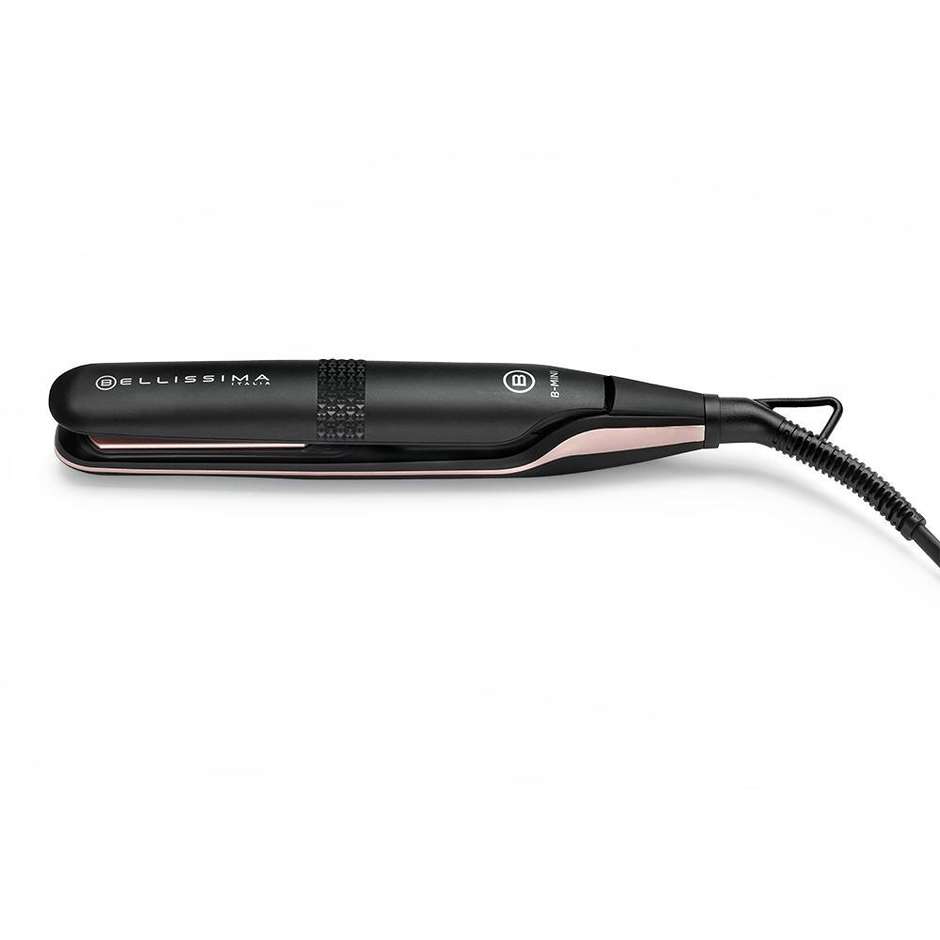 Imetec 11877 B-Mini Piastra Mini da Borsa e da Viaggio per Capelli corti Temperatura 200°C  Colore Nero, Rosa