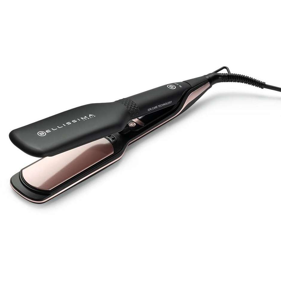 Imetec 11878 Piastra per capelli piastre larghe 5 Temperature da 150 a 230°C Colore Nero, Rosa