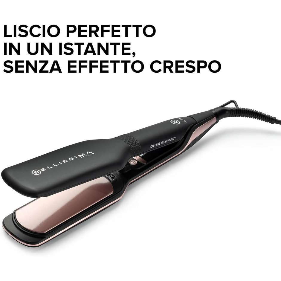Imetec 11878 Piastra per capelli piastre larghe 5 Temperature da 150 a 230°C Colore Nero, Rosa