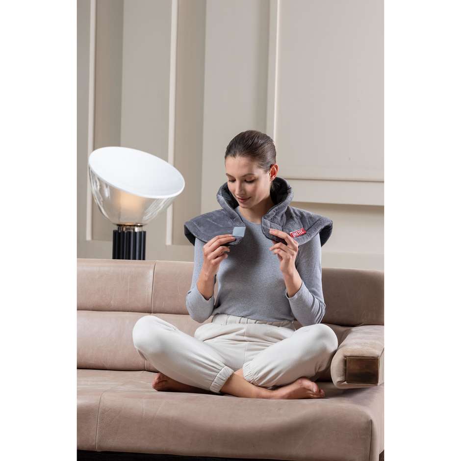 Imetec 16787 Intellisense Termoforo Cervicale per Spalle e Collo con 5 Temperature Grigio