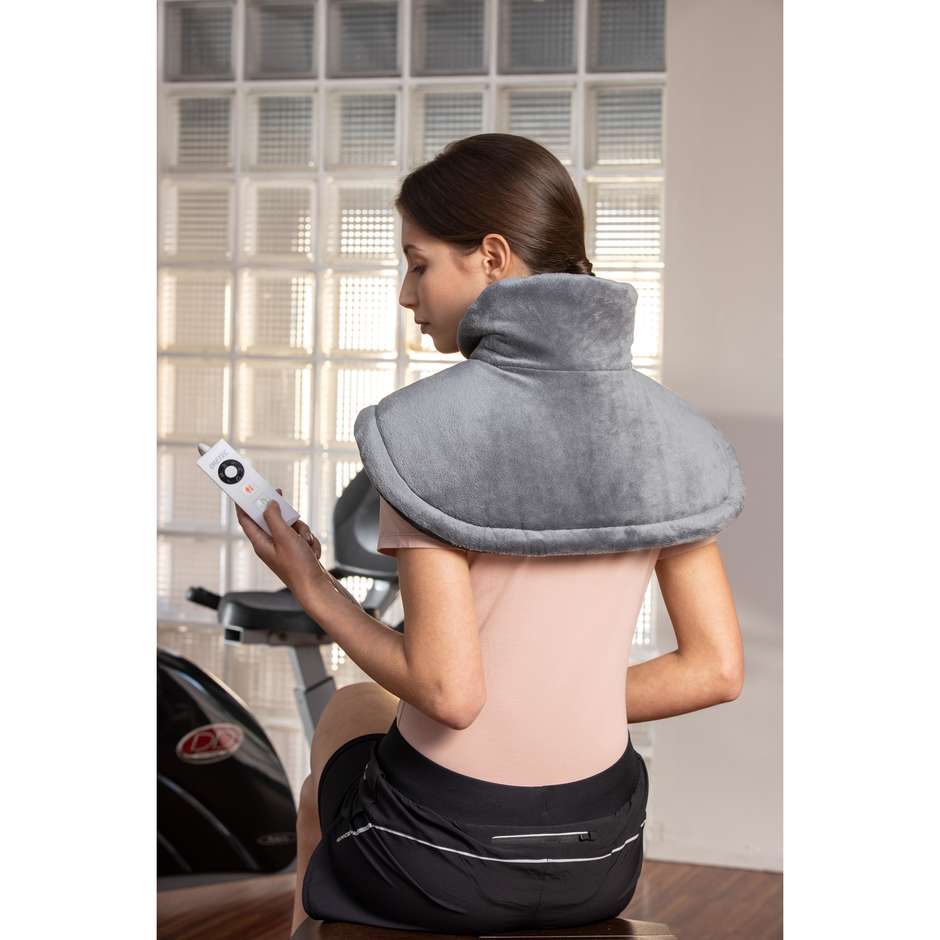 Imetec 16787 Intellisense Termoforo Cervicale per Spalle e Collo con 5 Temperature Grigio