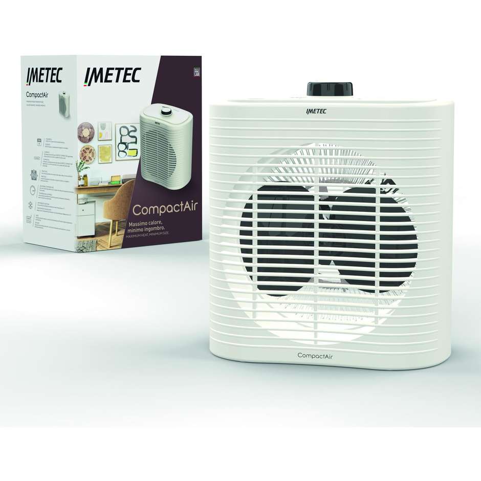 IMETEC 4032 Termoventilatore Elettrico Compatto 2000 W Termostato Regolabile Bianco