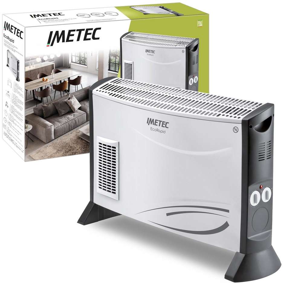 IMETEC 4034 Termoventilatore Elettrico Compatto 2000 W Termostato Regolabile Bianco