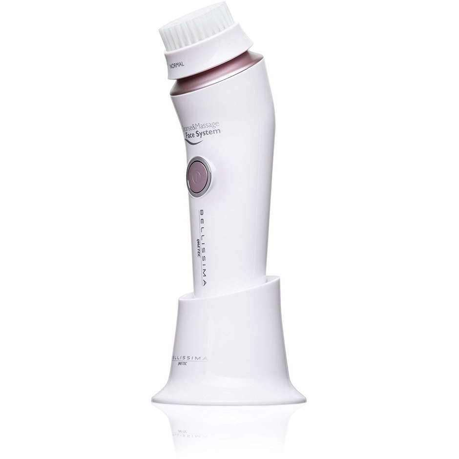 Imetec 5166 Bellissima Cleanse&Massage Spazzola per la pulizia del viso Tecnologia Sonica 3 testine colore Bianco,Rosa