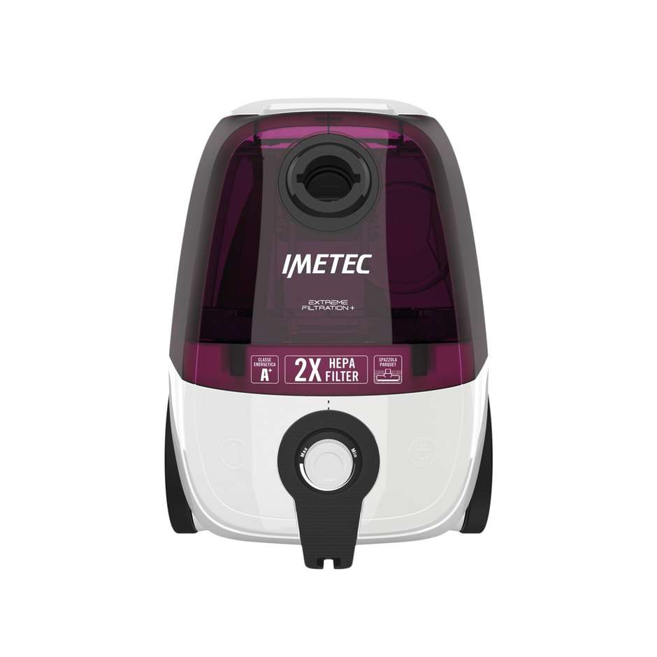Imetec 8175 Extreme Filtration TC2-500 aspirapolvere a traino potenza 425 Watt classe A+ colore colore bianco e viola