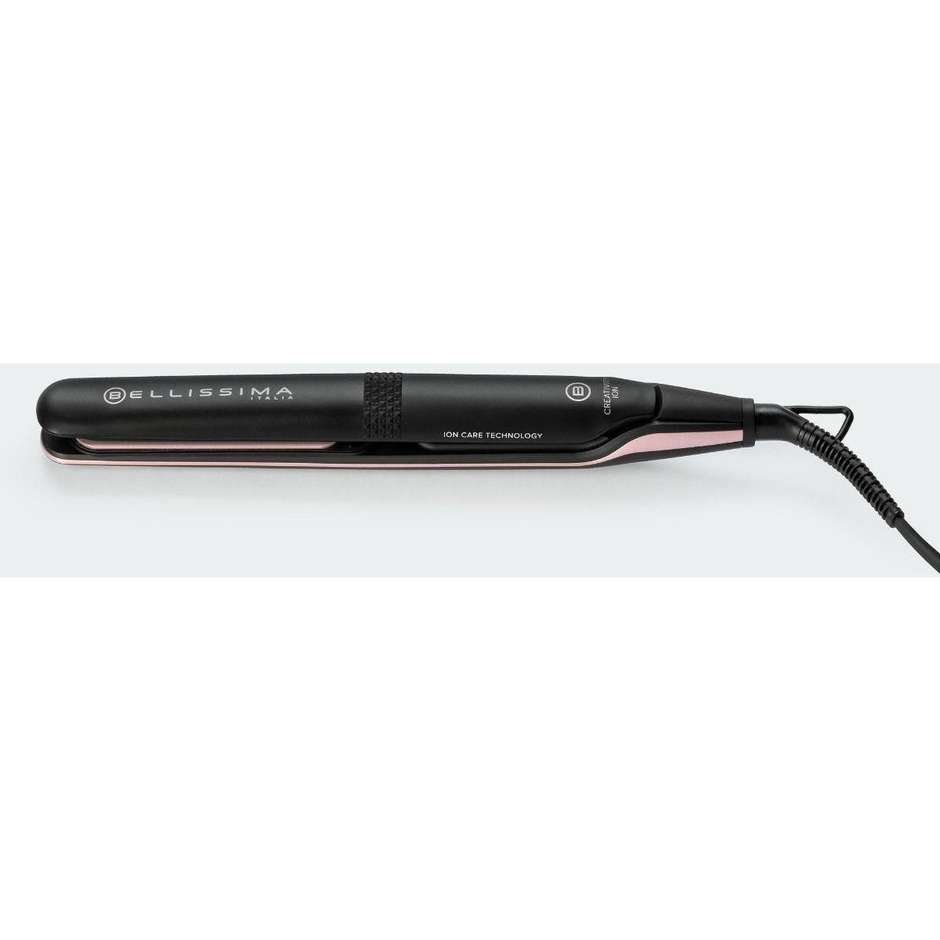 Imetec Bellissima 11875 Piastra per Capelli in Ceramica con Controllo Termico Nero e Rosa