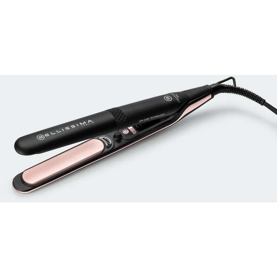 Imetec Bellissima B9 300 11875 Piastra per Capelli Piattini Ceramici Basculanti Nero e Rosa