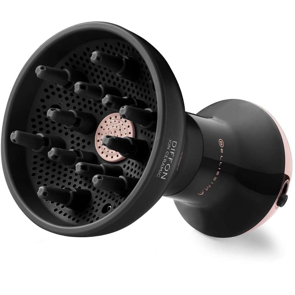 Imetec Bellissima Diffon Ion Ceramic 11968 Asciugacapelli con Diffusore Integrato per Ricci 700 W Nero e Oro