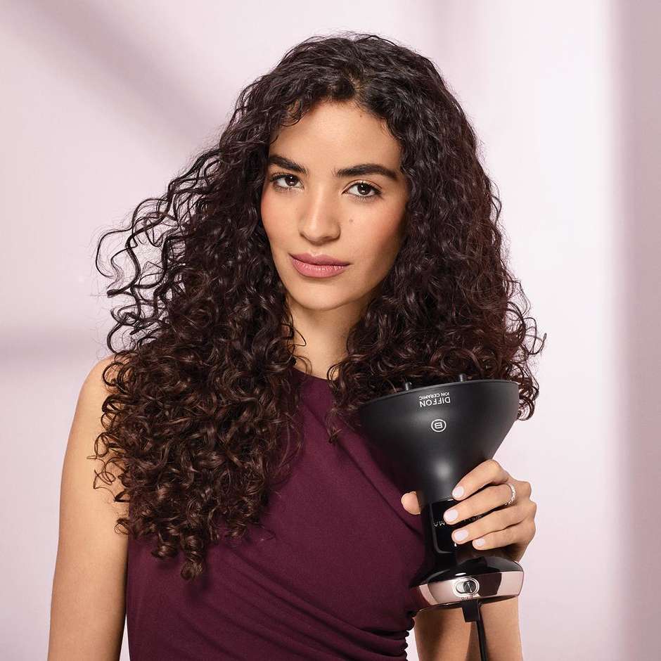 Imetec Bellissima Diffon Supreme Ion Ceramic XL Diffusore ad Aria Calda per Ricci 770 W Nero e Oro