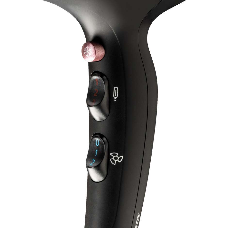 Imetec Bellissima P7 3200 Asciugacapelli Professionale con Motore AC 2100 W Nero e Rosa