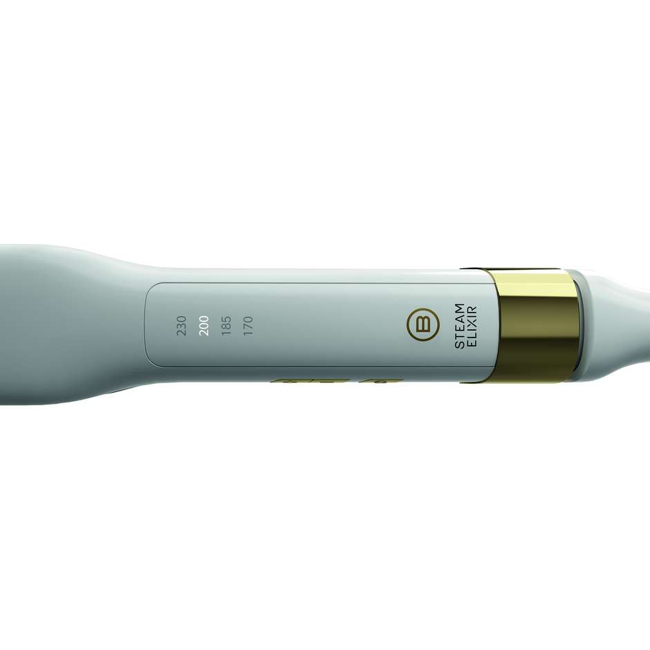 Imetec Bellissima Steam Elixir 11808 Piastra Professionale a Vapore con Olio di Argan 230 °C Bianco e Oro