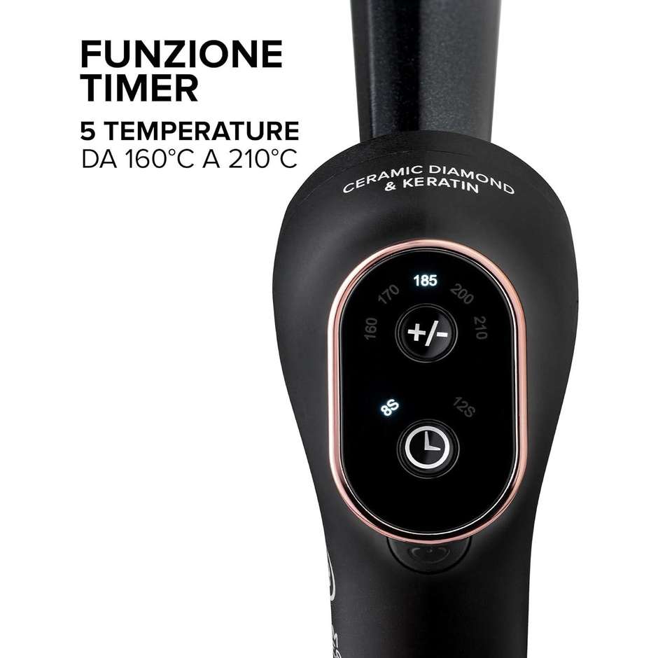 Imetec Bellissima Twist & Style 11856 Base per Arricciacapelli Componibile con Impugnatura a 90° Nero e Rose Gold