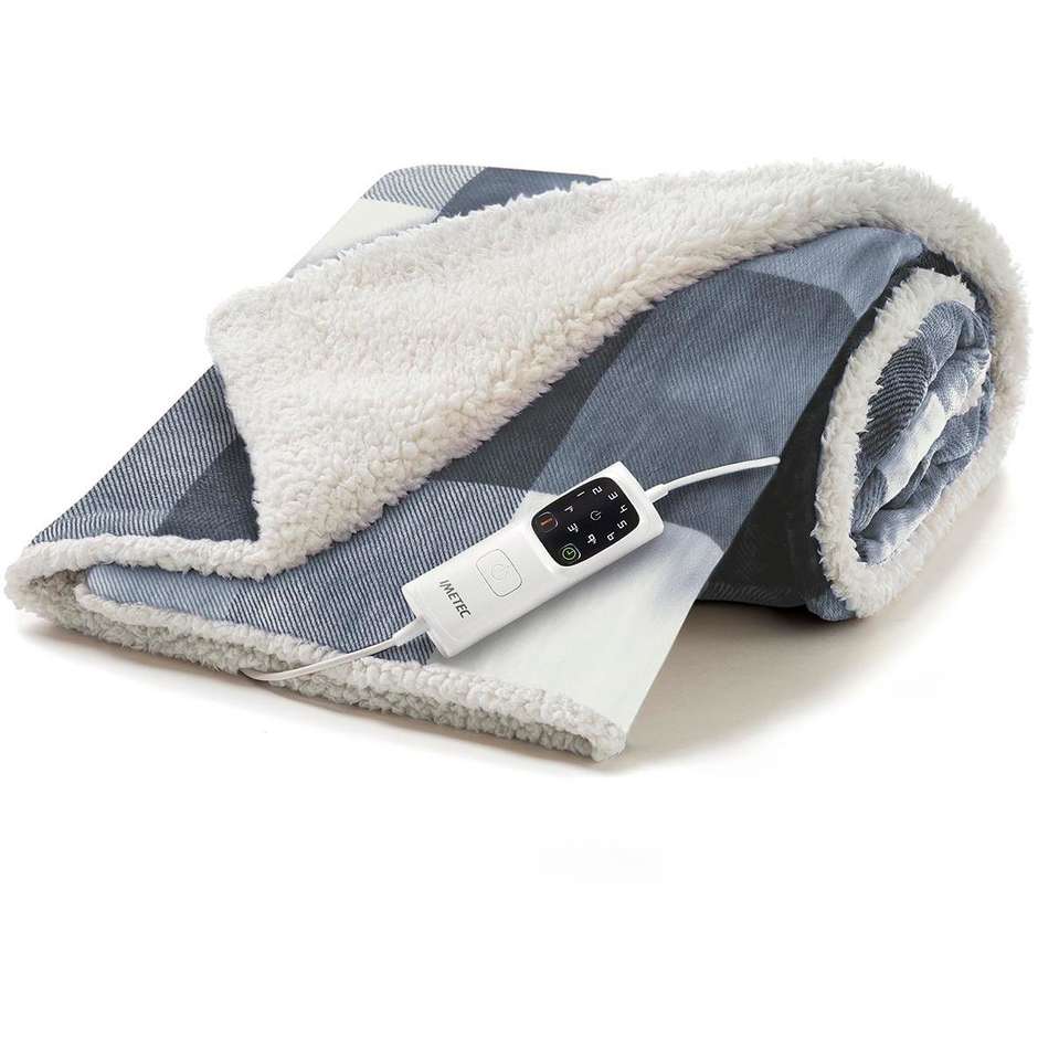 Imetec CaldoPlaid 26031 Plaid Riscaldabile Singolo 160x120 cm con Tecnologia Adapto Velluto