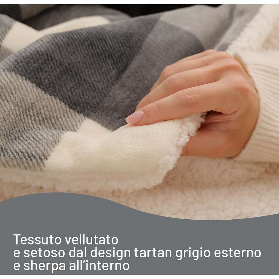 Imetec CaldoPlaid Coperta elettrica 160x120 cm 6 Temperature Potenza 150 W Colore Grigio