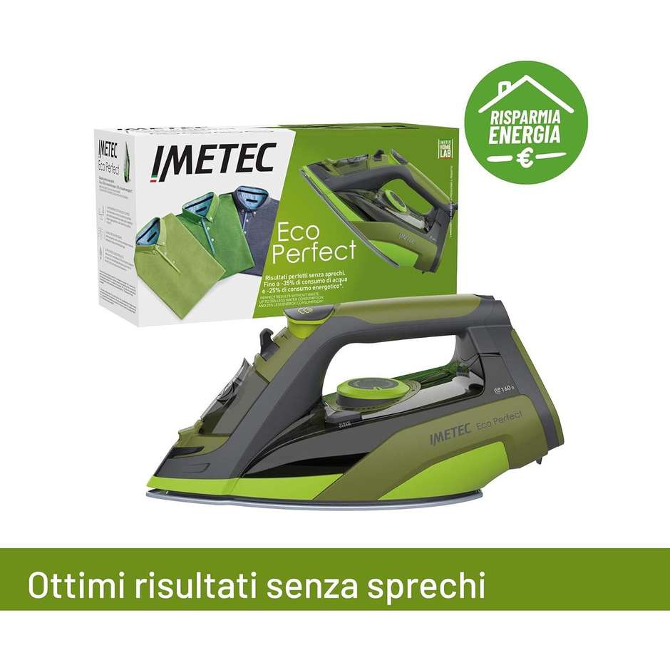 Imetec Eco Perfect Ferro da Stiro a Vapore Potenza 2400 W