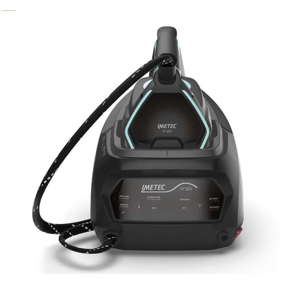 Imetec Onda P1 9028 Sistema Stirante Compatto con Piastra a Onde Serbatoio 2,5 L 2400 W Nero e Turchese