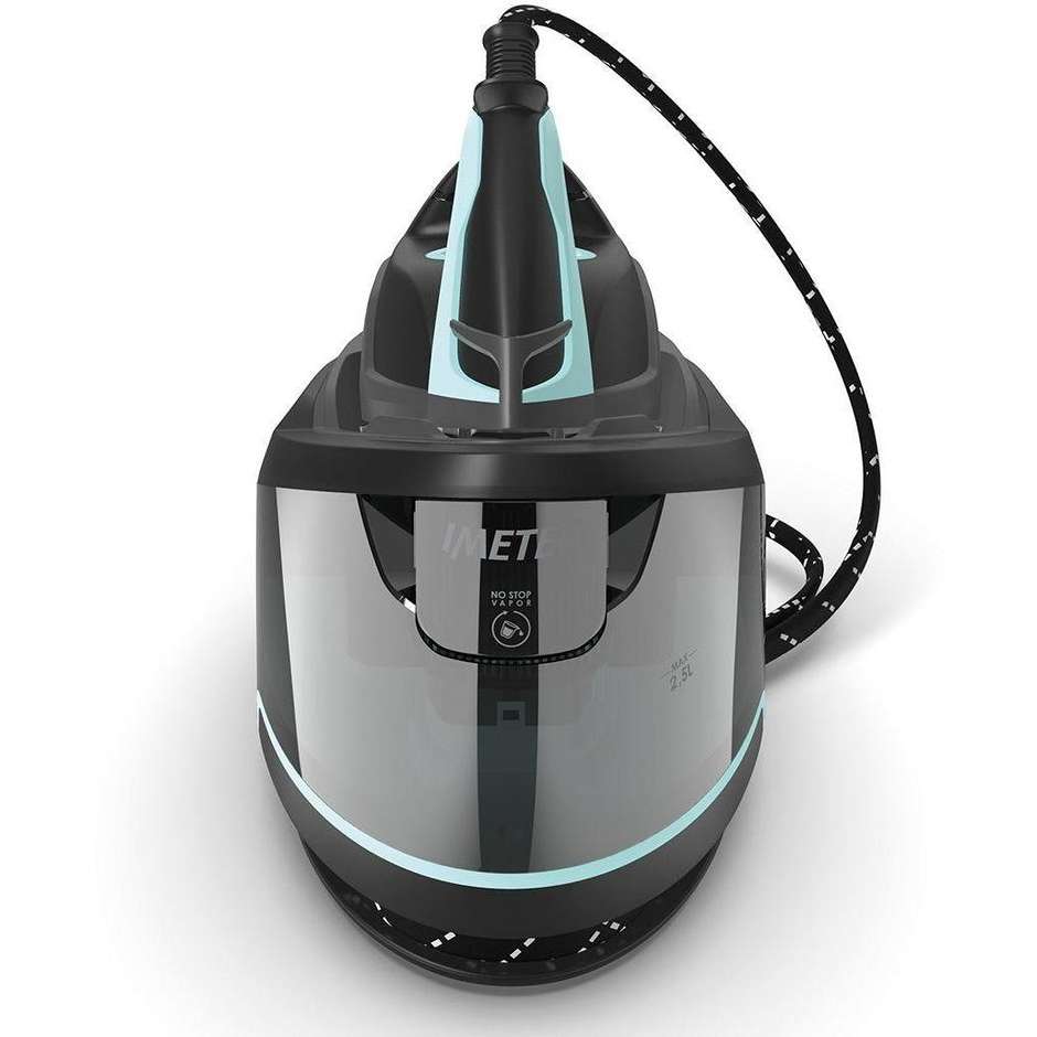 Imetec Onda P1 9028 Sistema Stirante con Caldaia 6 bar 2400W Colpo 300g Nero/Turchese