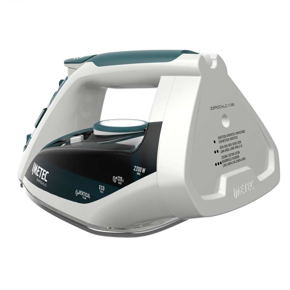 Imetec ZeroCalc Z1 2500 9006 Ferro da Stiro a Vapore Piastra Inox 2200 W Bianco e Verde