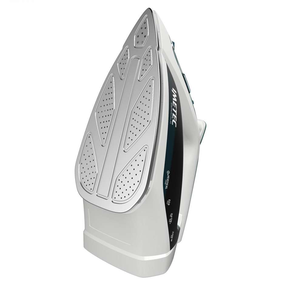 Imetec ZeroCalc Z1 2500 Ferro da Stiro a Vapore 2200 W Piastra Acciaio Inox Bianco e Verde