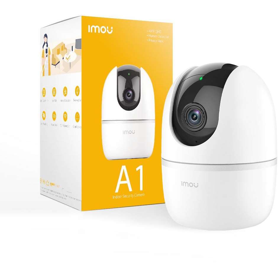 Imou A1 2Mp Telecamera motorizzata con sirena audio bidirezionale visione notturna rilevamento persone Colore Bianco