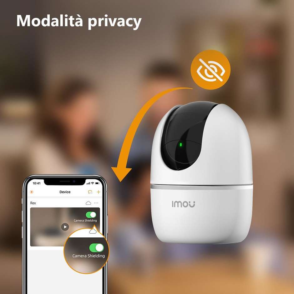 Imou A1 2Mp Telecamera motorizzata con sirena audio bidirezionale visione notturna rilevamento persone Colore Bianco
