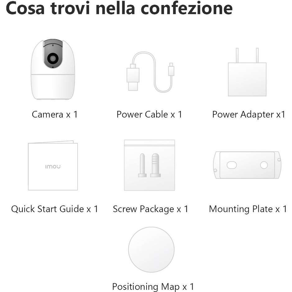 Imou A1 2Mp Telecamera motorizzata con sirena audio bidirezionale visione notturna rilevamento persone Colore Bianco