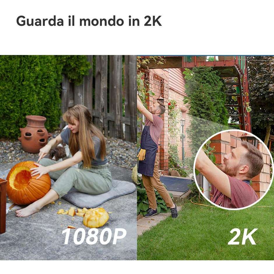 Imou Cell GO Full Color Telecamera Wi-Fi Esterno Batteria 2K 3MP IP65 Bianco