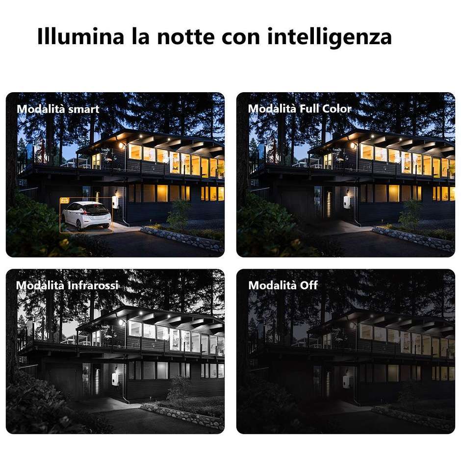 Imou Cruiser 2C 2K Telecamera Wi-Fi Esterno Motorizzata 360°  Visione Notturna a Colori Rilevamento Umano con Faretto e Sirena Colore Bianco