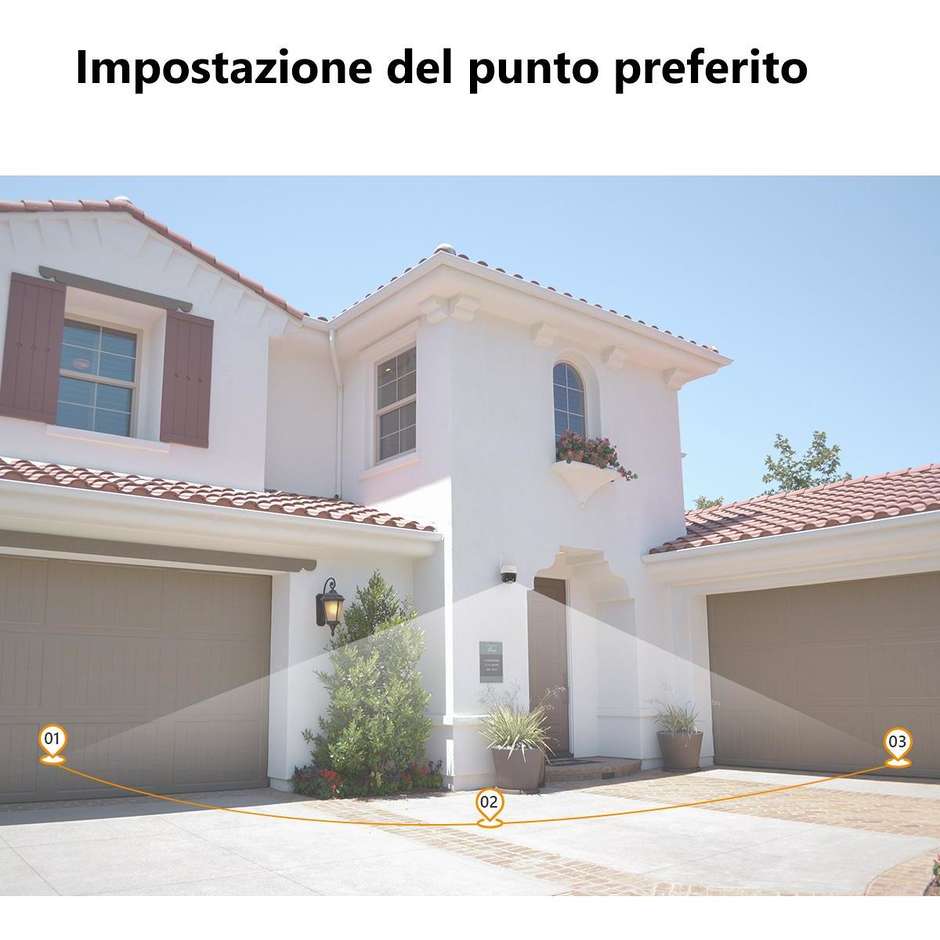 Imou Cruiser 2C 2K Telecamera Wi-Fi Esterno Motorizzata 360°  Visione Notturna a Colori Rilevamento Umano con Faretto e Sirena Colore Bianco