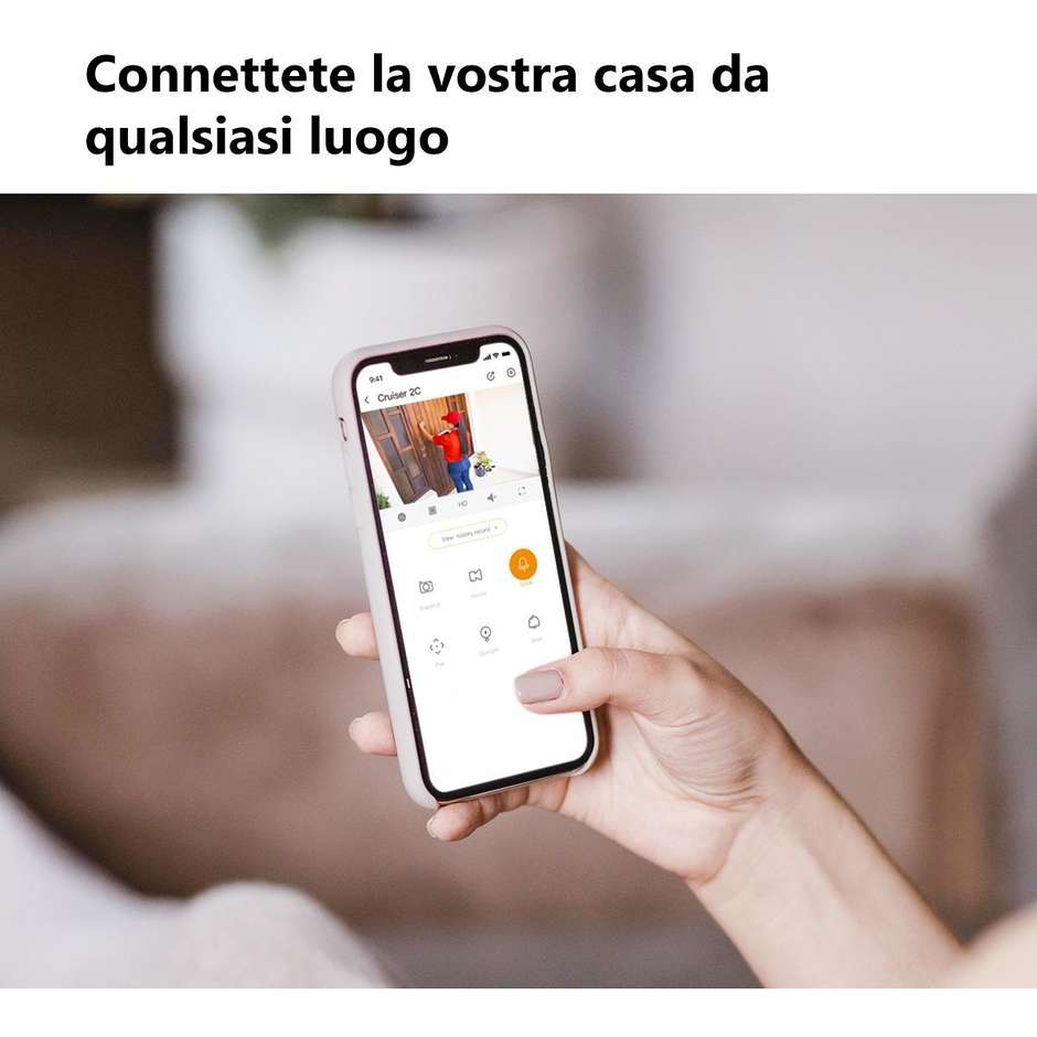 Imou Cruiser 2C 2K Telecamera Wi-Fi Esterno Motorizzata 360°  Visione Notturna a Colori Rilevamento Umano con Faretto e Sirena Colore Bianco