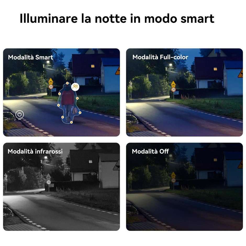 Imou Cruiser SC 4G 2K Telecamera 4G da esterno Motorizzata 360° Visione Notturna a Colori Rilevamento Umano Colore Bianco