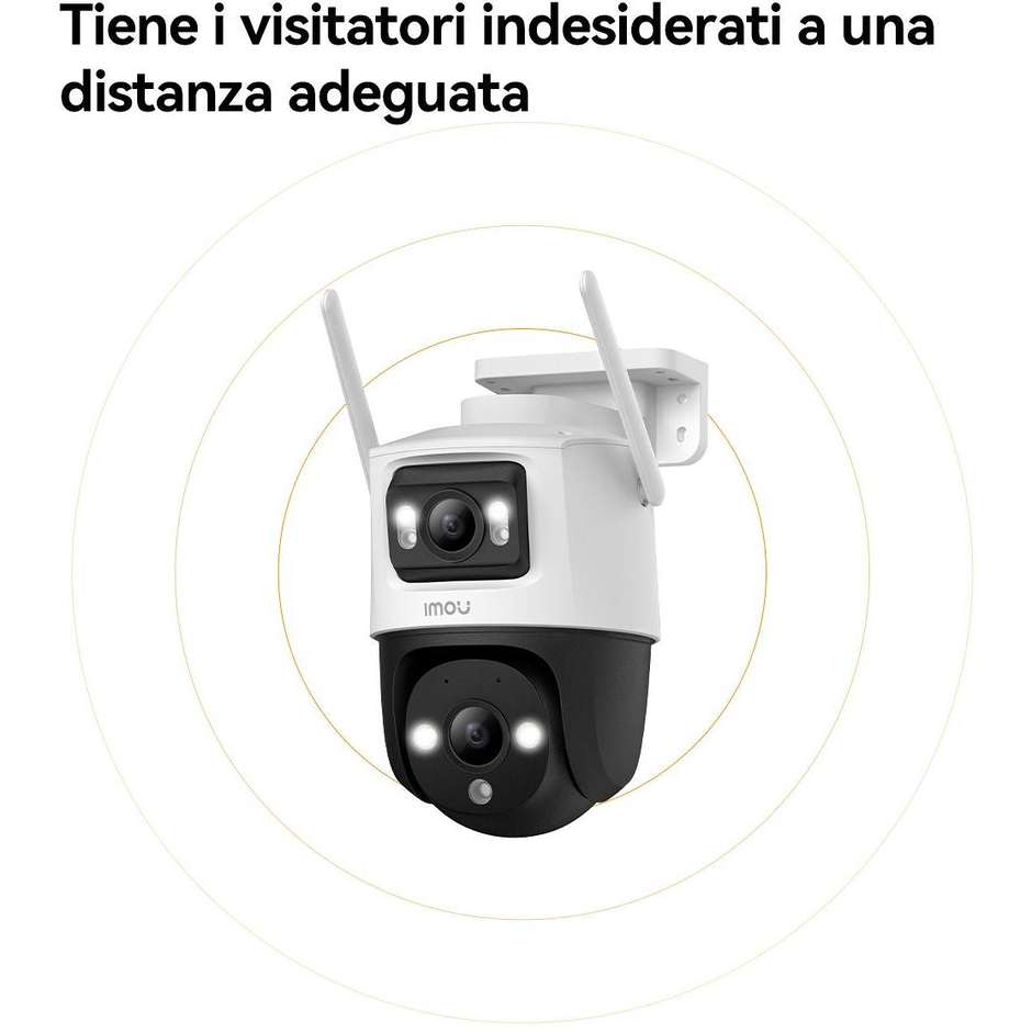Imou Crusier DUAL 6MP (3MP+3MP) Telecamera Wi-Fi Esterno Doppio Obiettivo, 360°PTZ Videocamera Sorveglianza Esterno con Visione Notturna a Colore Binco