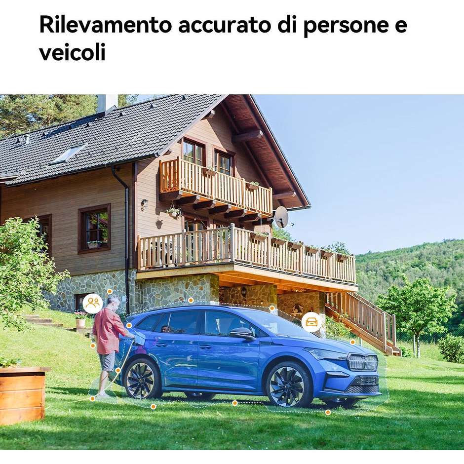 Imou Crusier DUAL 6MP (3MP+3MP) Telecamera Wi-Fi Esterno Doppio Obiettivo, 360°PTZ Videocamera Sorveglianza Esterno con Visione Notturna a Colore Binco