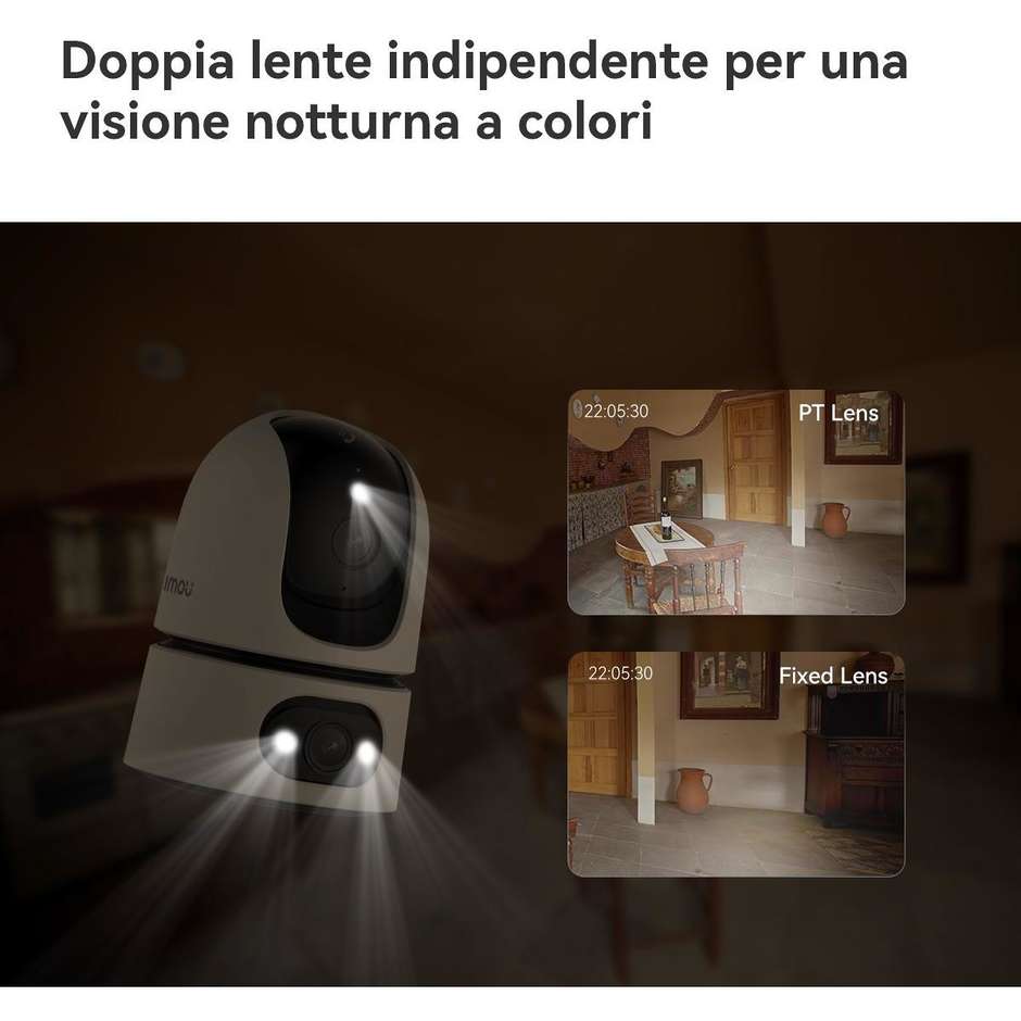 Imou Ranger Dual Pro 6MP Telecamera da Interno Motorizzata Doppia Ottica Bianca