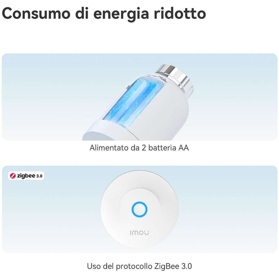 Imou TRV1 Kit Termostato Smart ZigBee con Hub, Alexa/Google, Bianco