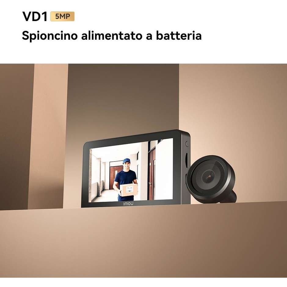 Imou VD1-5M0S spioncino smart digitale Wi-Fi 5MP nero con display 4,3"