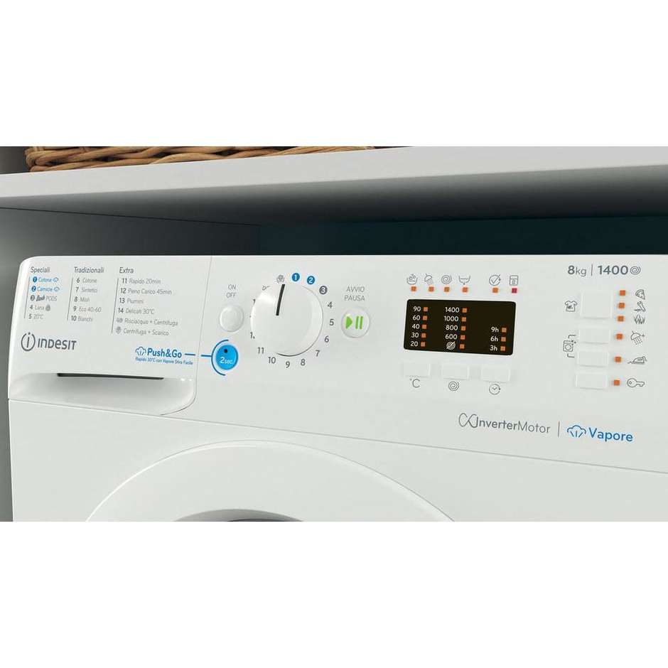 INDESIT BWA 81496X WV IT Lavatrice Carica frontale 60 cm 8 kg 1351 Giri/min Motore Inverter Classe A